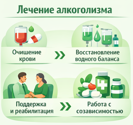 лечение алкоголизма в Рудне этапы
